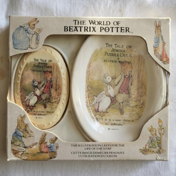 Beatrix Potter Soap Dish & Soap - The Tale of Jemima Puddle-Duck - Picture 1 of 9